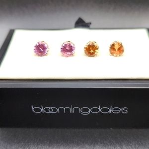 Bloomingdales Pink and Tangerine Stud Earrings